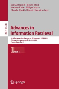 Cover image: Advances in Information Retrieval 9783030157111