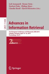 Cover image: Advances in Information Retrieval 9783030157180