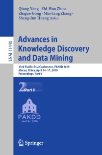 Imagen de portada: Advances in Knowledge Discovery and Data Mining 9783030161446
