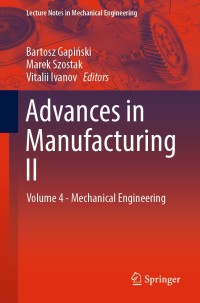 Imagen de portada: Advances in Manufacturing II 9783030169428