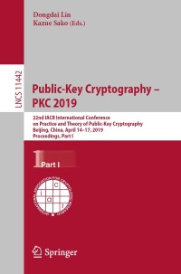 صورة الغلاف: Public-Key Cryptography – PKC 2019 9783030172527