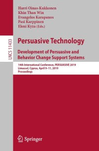 Imagen de portada: Persuasive Technology: Development of Persuasive and Behavior Change Support Systems 9783030172862