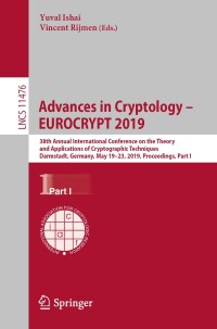 Cover image: Advances in Cryptology – EUROCRYPT 2019 9783030176525