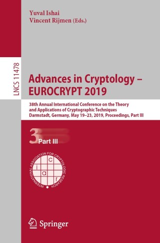 Cover image: Advances in Cryptology – EUROCRYPT 2019 9783030176587