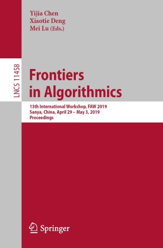 Imagen de portada: Frontiers in Algorithmics 9783030181253