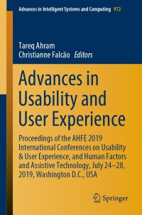 Cover image: Advances in Usability and User Experience 9783030191344