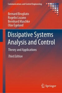 Cover image: Dissipative Systems Analysis and Control 3rd edition 9783030194192