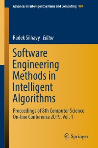 Cover image: Software Engineering Methods in Intelligent Algorithms 9783030198060