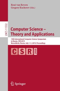 Immagine di copertina: Computer Science – Theory and Applications 9783030199548