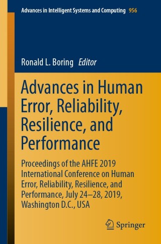 Imagen de portada: Advances in Human Error, Reliability, Resilience, and Performance 9783030200367