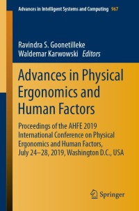 Cover image: Advances in Physical Ergonomics and Human Factors 9783030201418