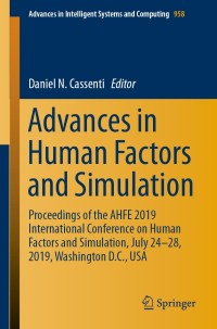 Cover image: Advances in Human Factors and Simulation 9783030201470