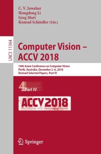 Imagen de portada: Computer Vision – ACCV 2018 9783030208691
