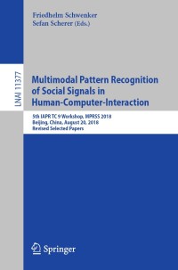 Immagine di copertina: Multimodal Pattern Recognition of Social Signals in Human-Computer-Interaction 9783030209834