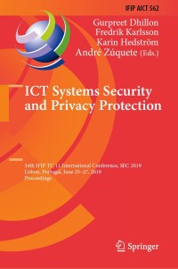 Imagen de portada: ICT Systems Security and Privacy Protection 9783030223113