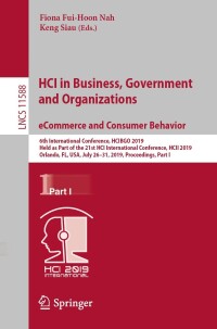 Cover image: HCI in Business, Government and Organizations. eCommerce and Consumer Behavior 9783030223342