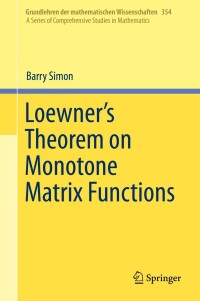 Cover image: Loewner's Theorem on Monotone Matrix Functions 9783030224219