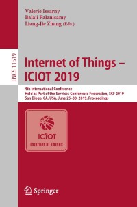 Cover image: Internet of Things – ICIOT 2019 9783030233563