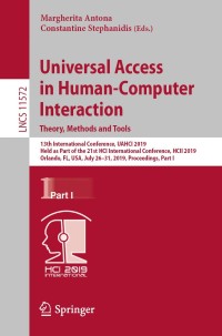 Omslagafbeelding: Universal Access in Human-Computer Interaction. Theory, Methods and Tools 9783030235598