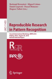 Imagen de portada: Reproducible Research in Pattern Recognition 9783030239862