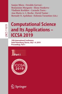 Imagen de portada: Computational Science and Its Applications – ICCSA 2019 9783030242886