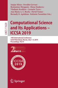 Cover image: Computational Science and Its Applications – ICCSA 2019 9783030242954