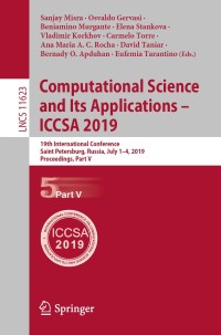 Imagen de portada: Computational Science and Its Applications – ICCSA 2019 9783030243074