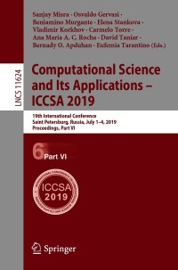 Cover image: Computational Science and Its Applications – ICCSA 2019 9783030243104