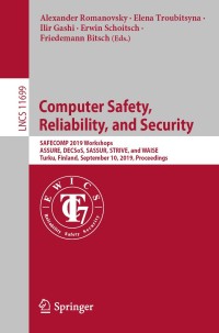 Imagen de portada: Computer Safety, Reliability, and Security 9783030262495