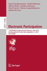 Cover image: Electronic Participation 9783030273965