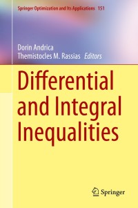Cover image: Differential and Integral Inequalities 9783030274061