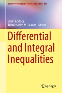 صورة الغلاف: Differential and Integral Inequalities 9783030274061