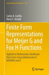 Cover image: Finite Form Representations for Meijer G and Fox H Functions 9783030287894