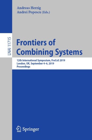 Cover image: Frontiers of Combining Systems 9783030290061