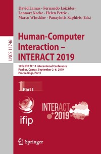 Imagen de portada: Human-Computer Interaction – INTERACT 2019 9783030293802