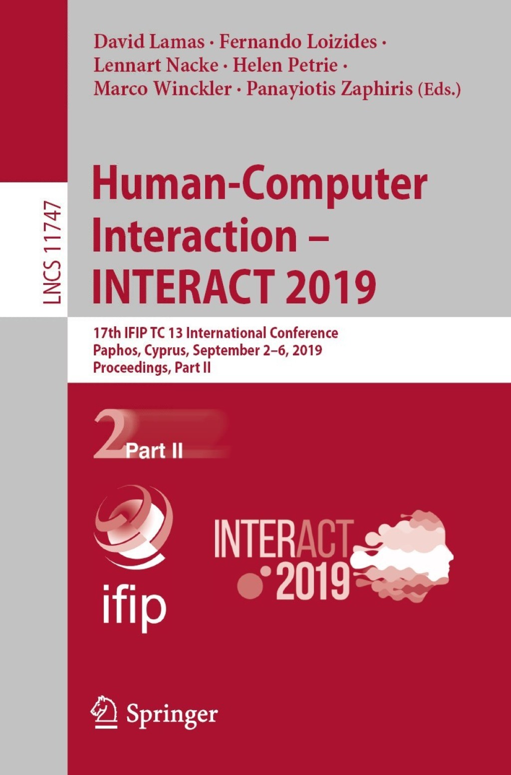Human-Computer Interaction – INTERACT 2019 17th IFIP TC 13 International Conference, Paphos, Cyprus, September 2–6, 2019, Proceedings, Part II