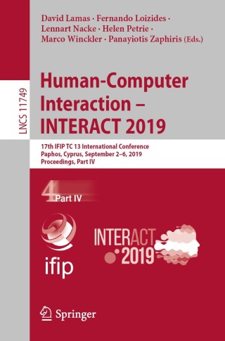 Cover image: Human-Computer Interaction – INTERACT 2019 9783030293895