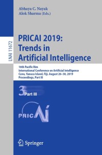 Imagen de portada: PRICAI 2019: Trends in Artificial Intelligence 9783030298937