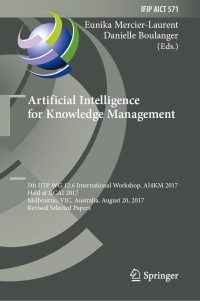 Cover image: Artificial Intelligence for Knowledge Management 9783030299033