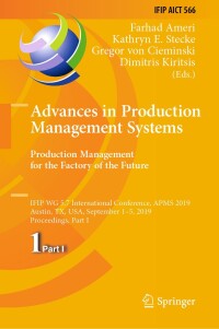 Imagen de portada: Advances in Production Management Systems. Production Management for the Factory of the Future 9783030299996