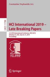 صورة الغلاف: HCI International 2019 – Late Breaking Papers 9783030300326