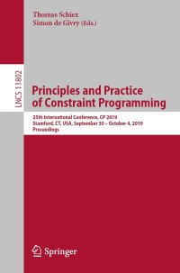 Immagine di copertina: Principles and Practice of Constraint Programming 9783030300470