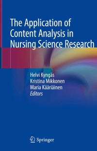 Cover image: The Application of Content Analysis in Nursing Science Research 9783030301989