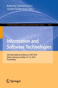 Cover image: Information and Software Technologies 9783030302740