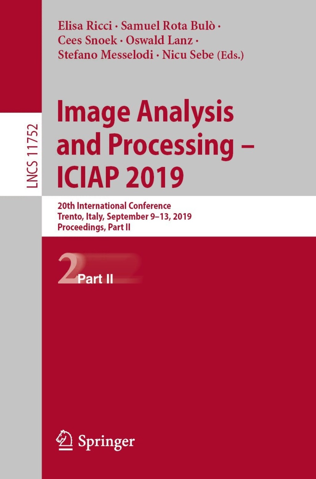 Image Analysis and Processing – ICIAP 2019 20th International Conference, Trento, Italy, September 9–13, 2019, Proceedings, Part II