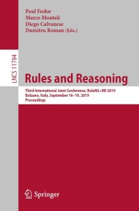 Cover image: Rules and Reasoning 9783030310943