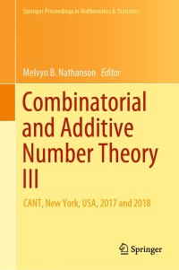 Cover image: Combinatorial and Additive Number Theory III 9783030311056