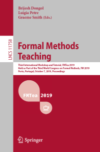 Cover image: Formal Methods Teaching 9783030324407