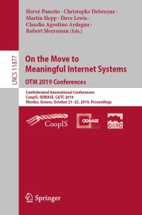 Cover image: On the Move to Meaningful Internet Systems: OTM 2019 Conferences 9783030332457