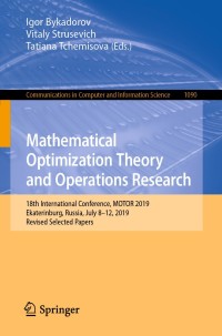 Cover image: Mathematical Optimization Theory and Operations Research 9783030333935